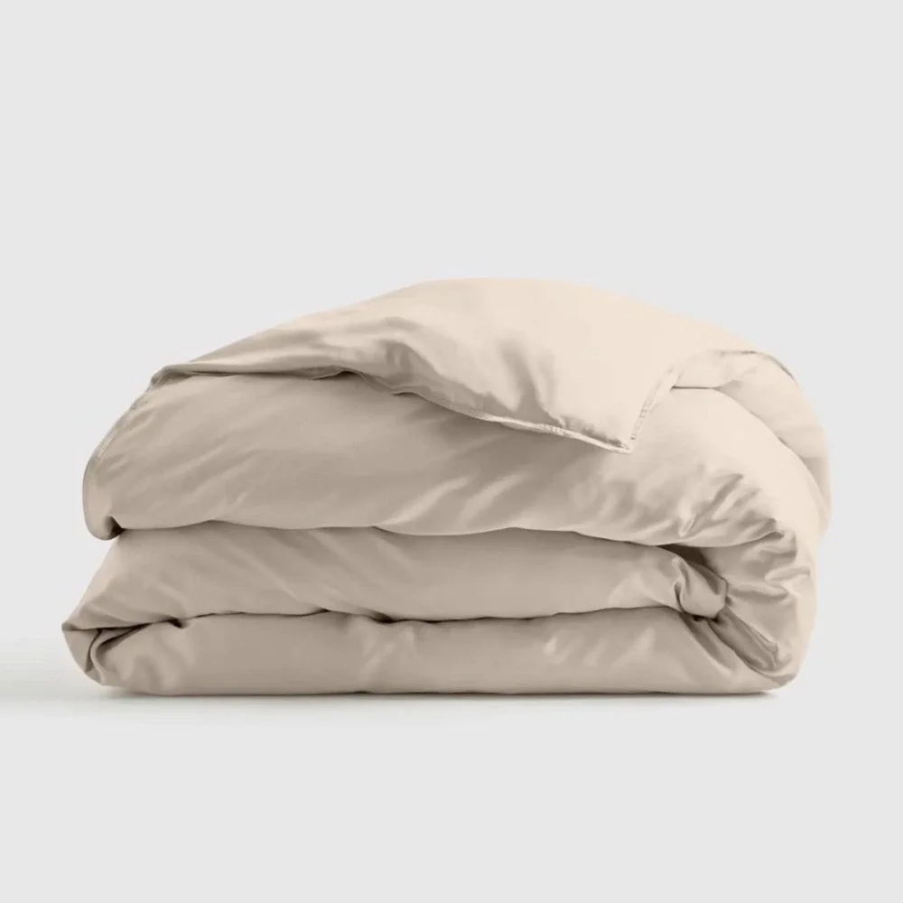 Quince Bamboo Duvet Cover Bedding King Cal King Sand Size Organic Quiet Luxury